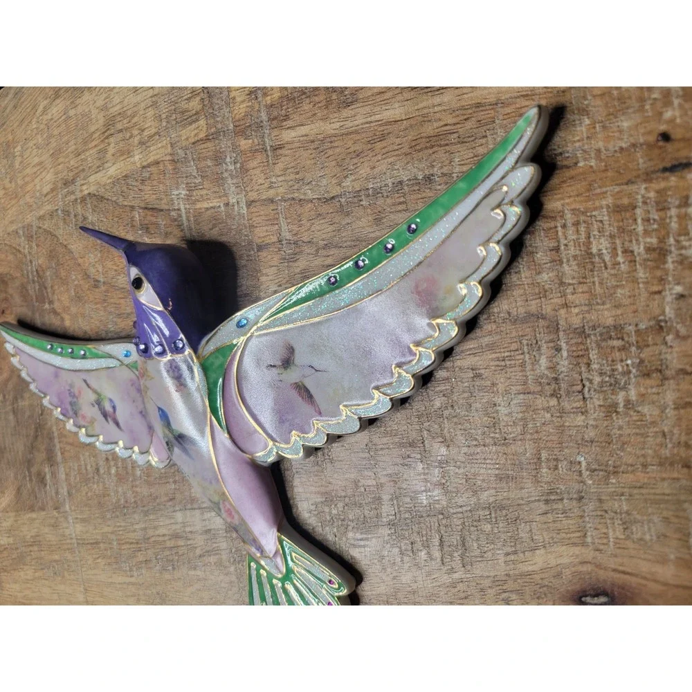Lena Liu Jeweled Wonder Hummingbird Wall Plaque A2127‎ Jewels Of The Garden